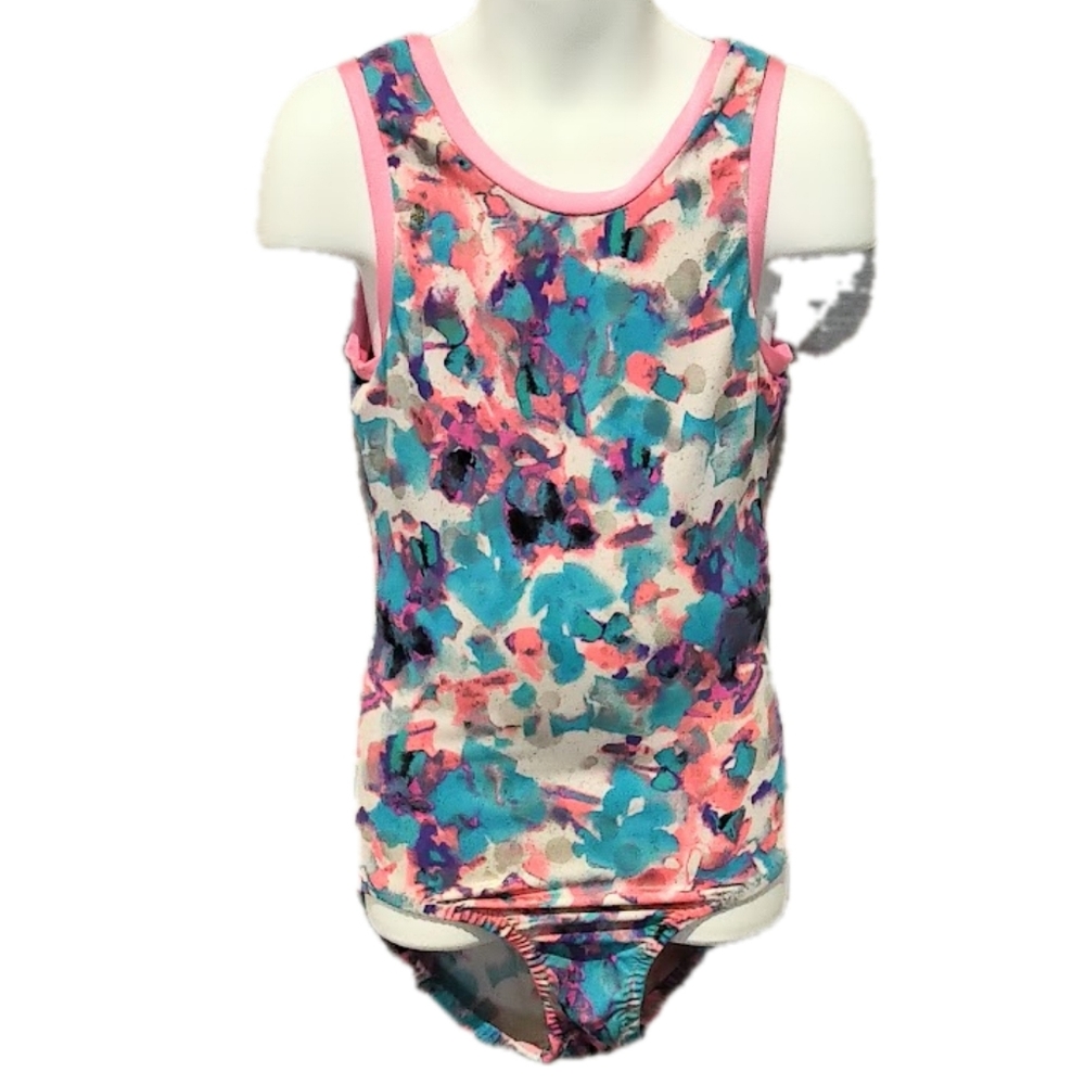 GymGear Watercolor Print Gymnastics Leotard - Child Large